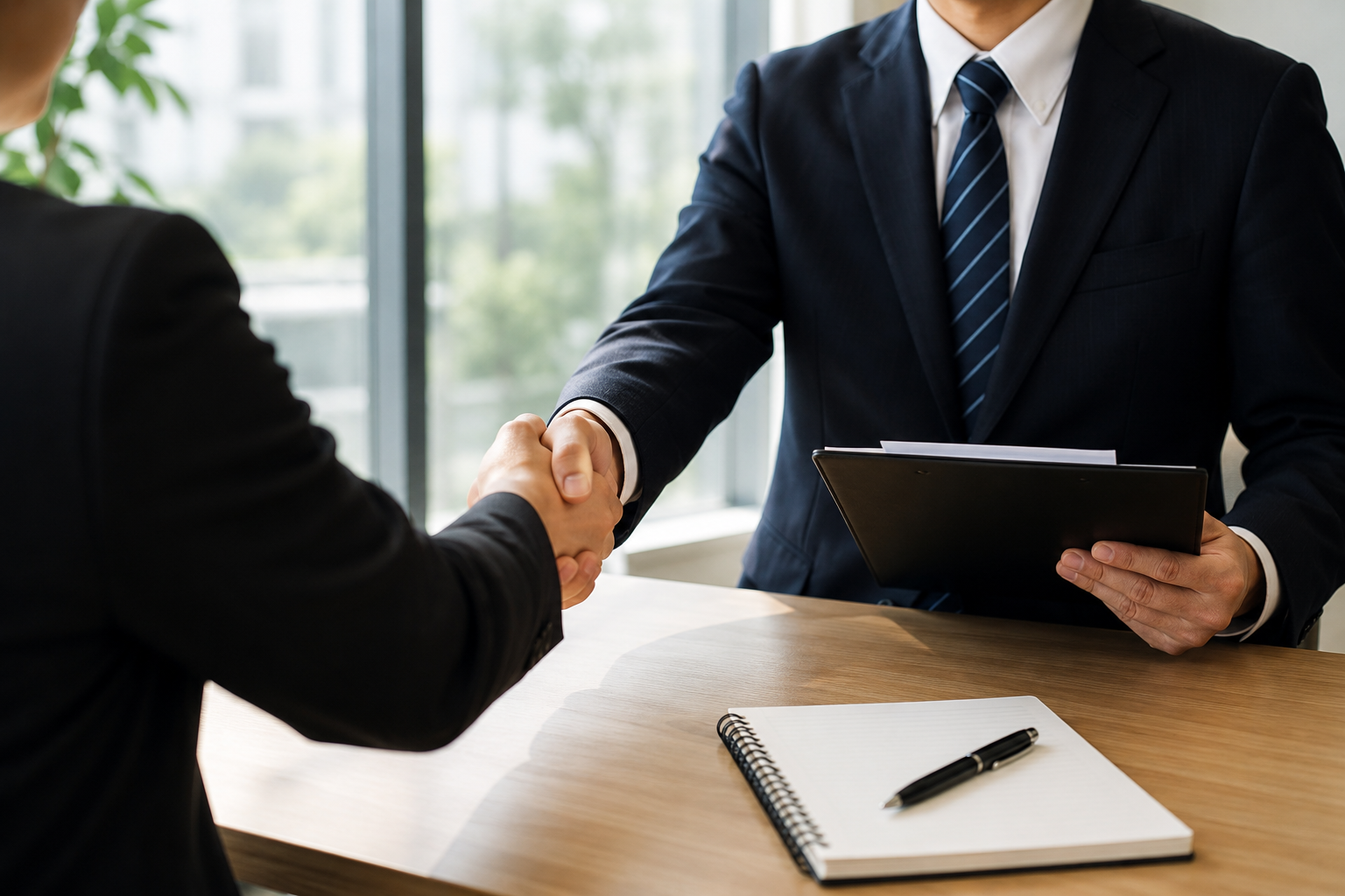two people in an interview