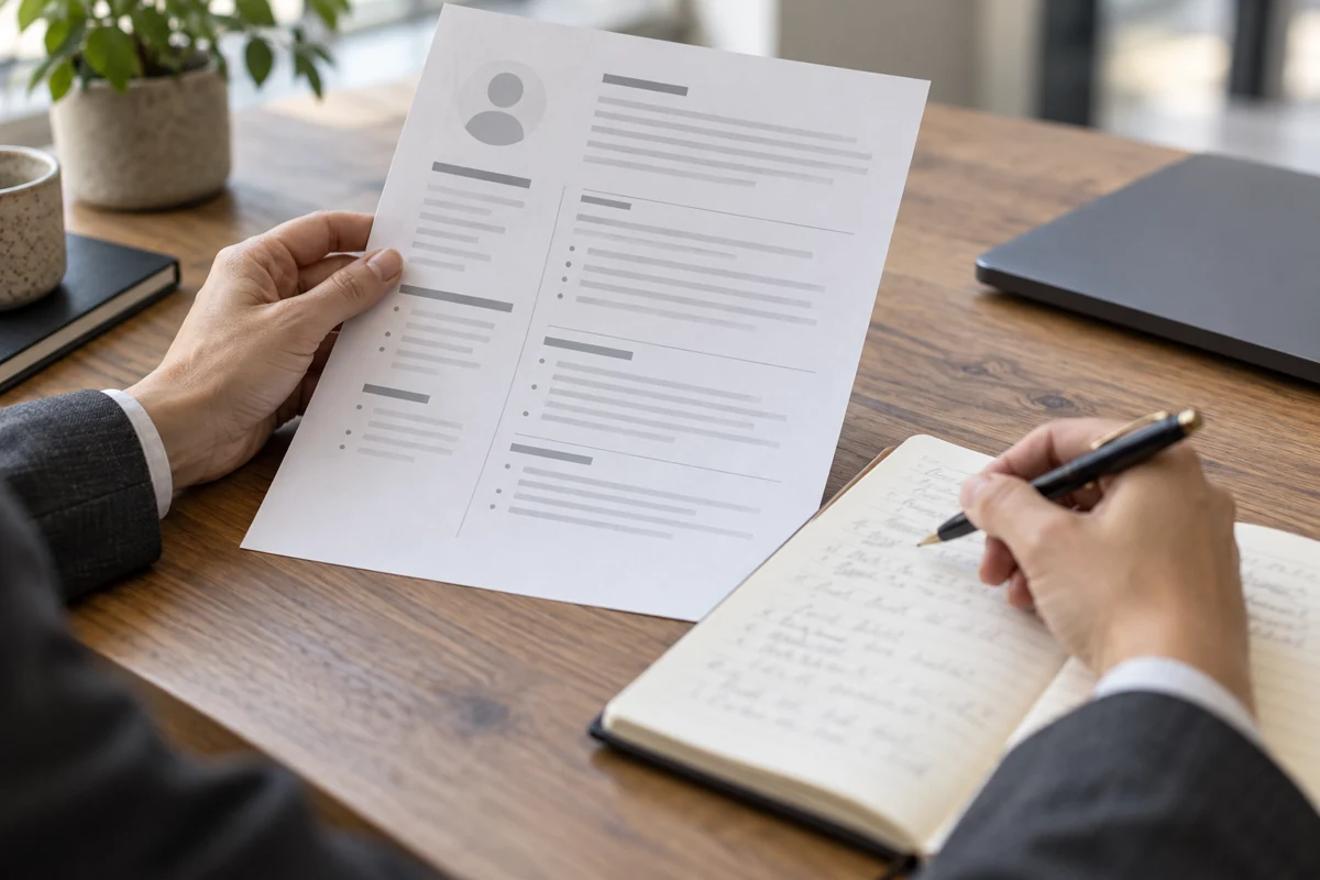 Illustrative review of candidate information during recruitment